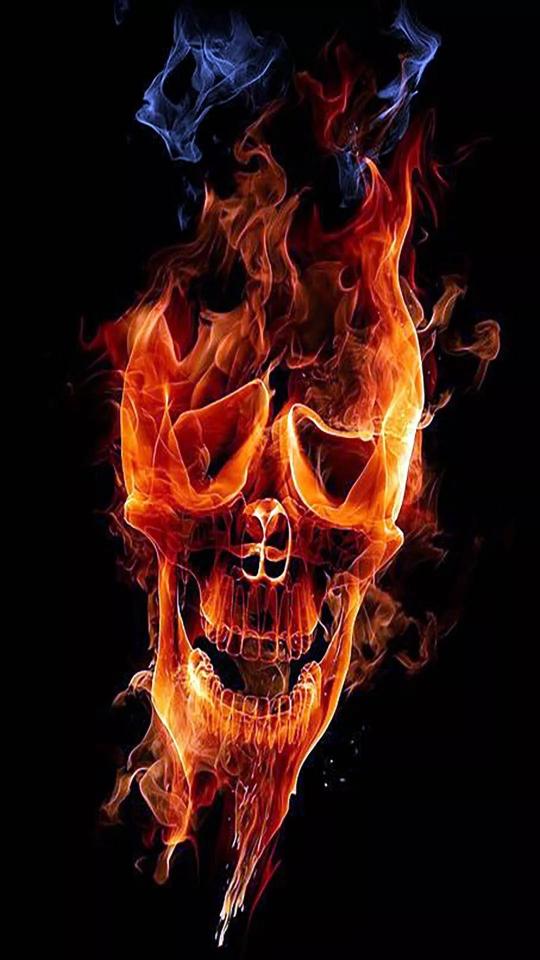 Flaming Skull Wallpaper