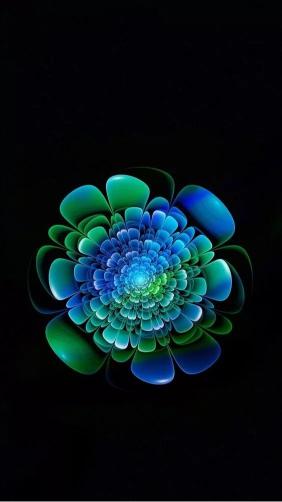 Abstract Blue-Green Flower - Related StockWalls wallpaper