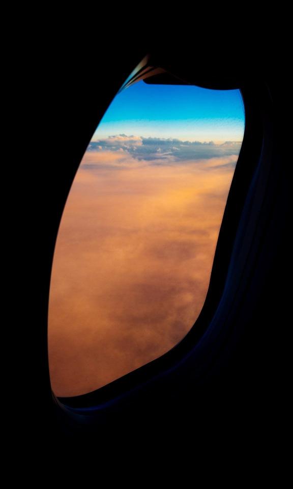 Airplane Window Sunset View - Related Anime Wallpapers wallpaper