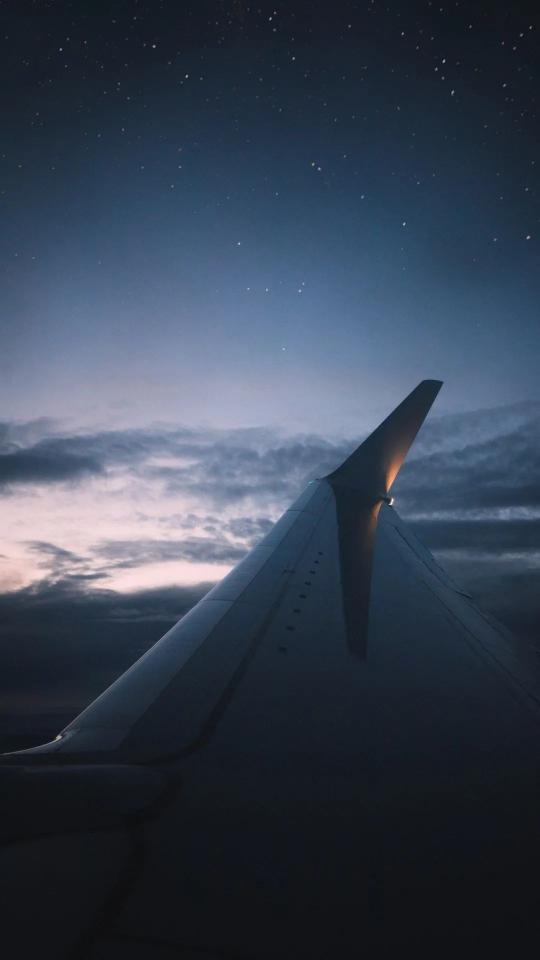 Airplane Wing Starry Night