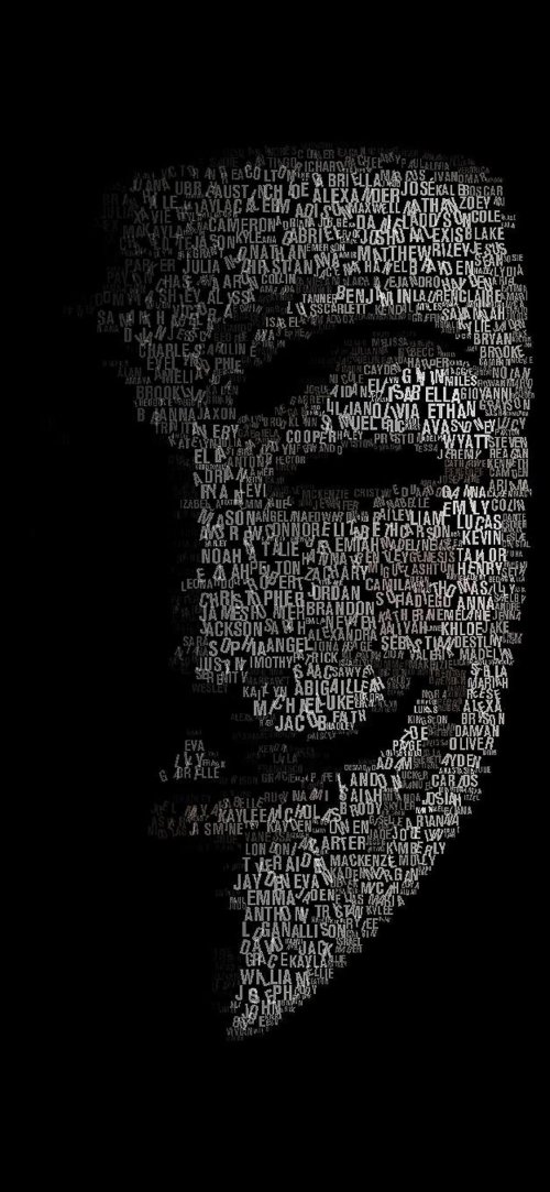 Anonymous Mask Typography - Dark Wallpapers Wallpaper