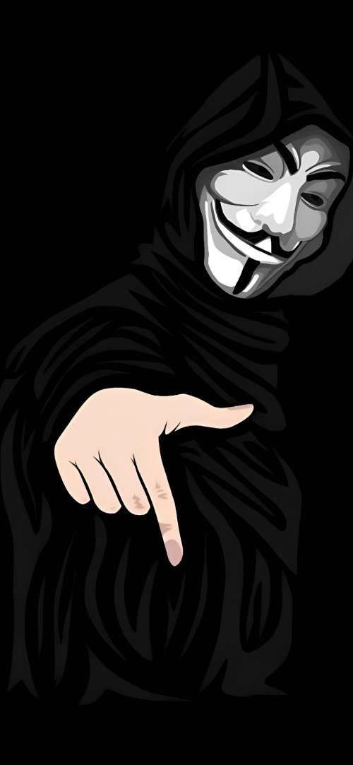 Anonymous Pointing Illustration Wallpaper
