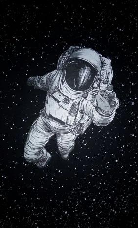 Astronaut in Starry Space - Related Dark Wallpapers wallpaper