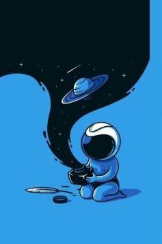 Astronaut's Cosmic Creation