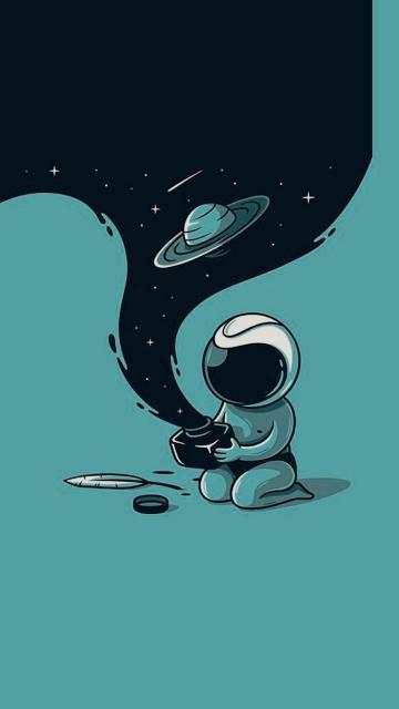 Astronaut's Cosmic Inkwell - Related Anime Wallpapers wallpaper