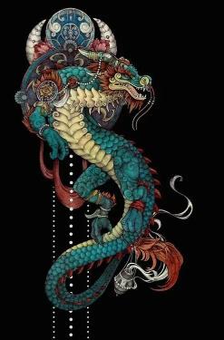 Azure Dragon Illustration - Related Dark Wallpapers wallpaper