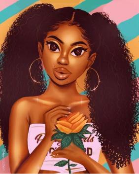 Black Girl with Rose - Related Dark Wallpapers wallpaper