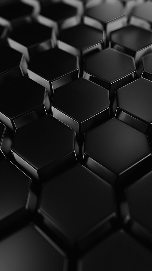 Black Hexagon Abstract Pattern