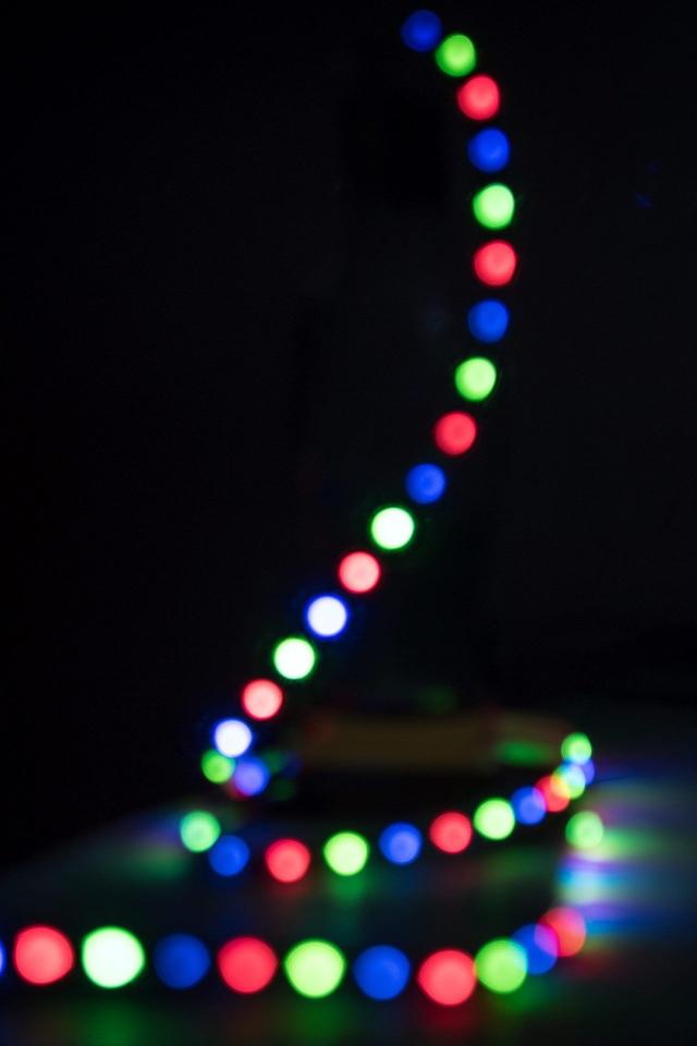 Blurred Colorful String Lights - Related Dark Wallpapers wallpaper