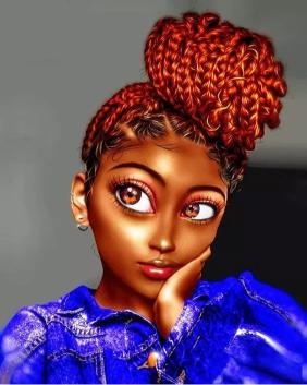 Cartoon Girl with Braids - Related Dark Wallpapers wallpaper