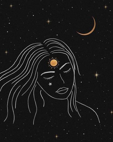 Celestial Woman Line Art