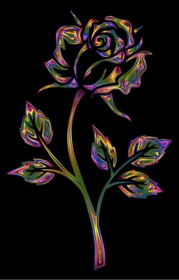 Chromatic Rose Illustration - Related Dark Wallpapers wallpaper