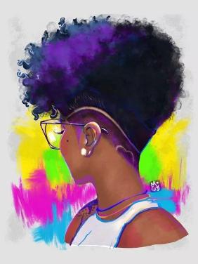 Colorful Afro Portrait