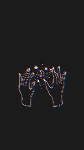 Cosmic Hands Glitch Art - Related Dark Wallpapers wallpaper