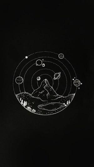 Cosmic Mountain Landscape - Related Dark Wallpapers wallpaper