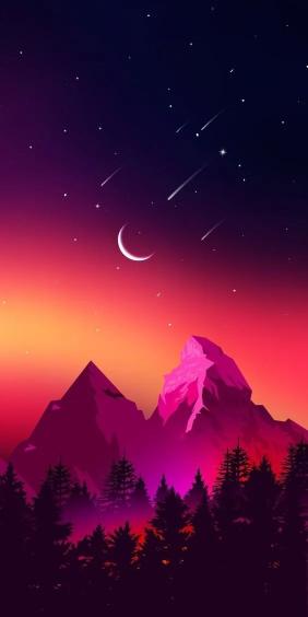 Cosmic Mountain Nightscape - Related Ghetto Wallpapers wallpaper