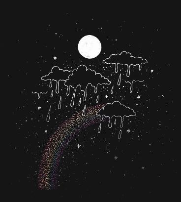 Cosmic Rainbow Rain - Related Dark Wallpapers wallpaper