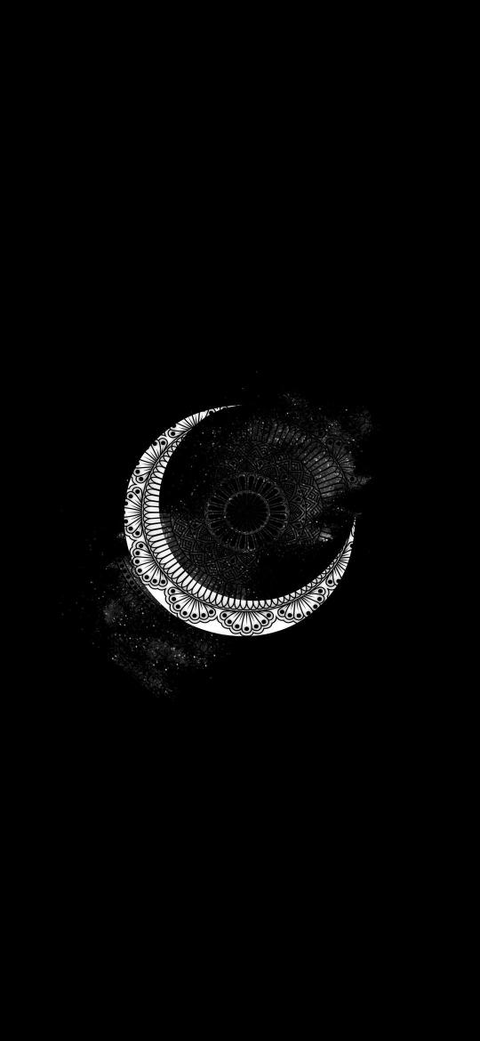 Crescent Mandala Night - Related Dark Wallpapers wallpaper