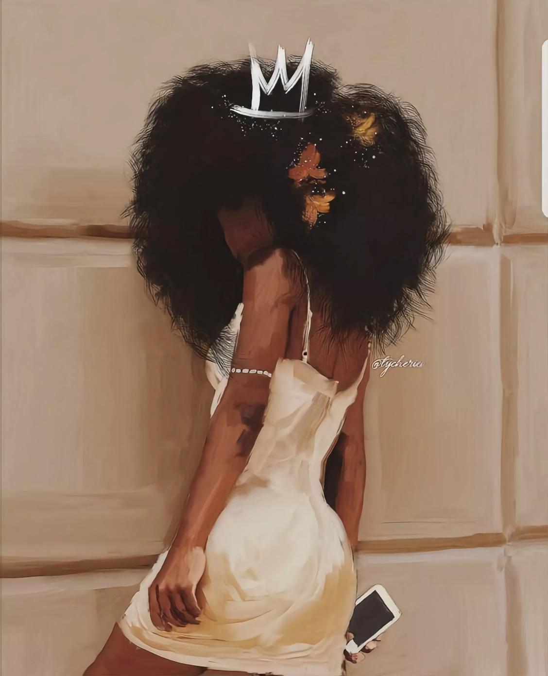 Crowned Afro Beauty - Related Dark Wallpapers wallpaper