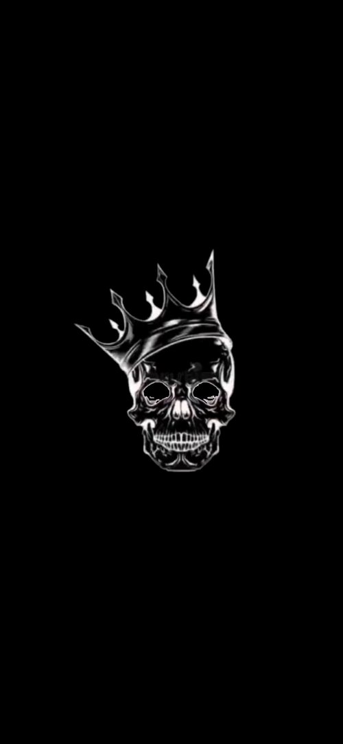 Crowned Skull Black Wallpaper