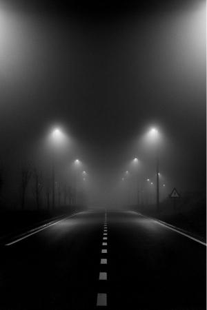 Eerie Foggy Road