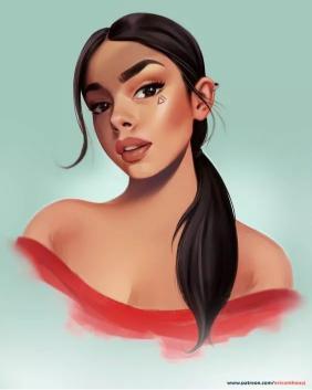 Elegant Portrait Illustration - Related Dark Wallpapers wallpaper