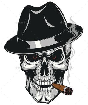 Gangster Skull with Cigar - Related Dark Wallpapers wallpaper