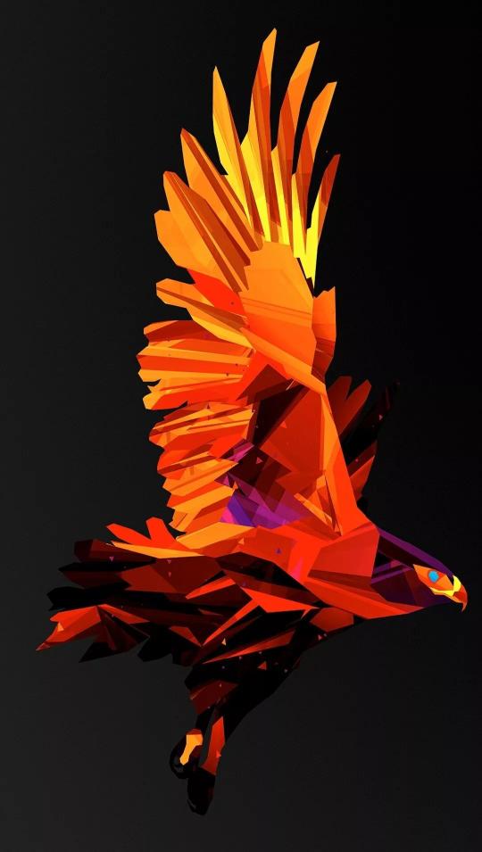 Geometric Eagle in Flight - Related Dark Wallpapers wallpaper