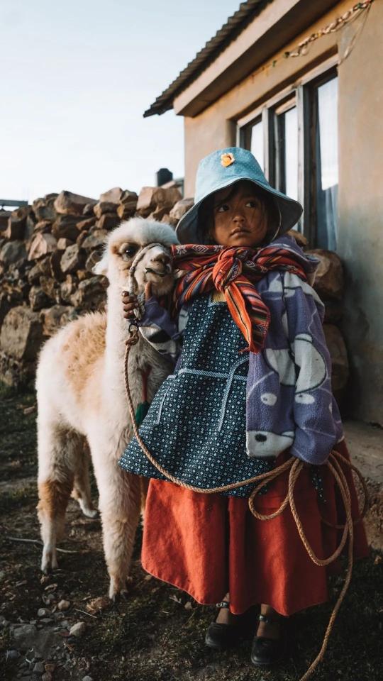 Girl and Alpaca Portrait - Related Dark Wallpapers wallpaper