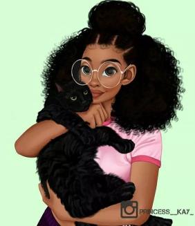 Girl and Black Cat - Related Dark Wallpapers wallpaper