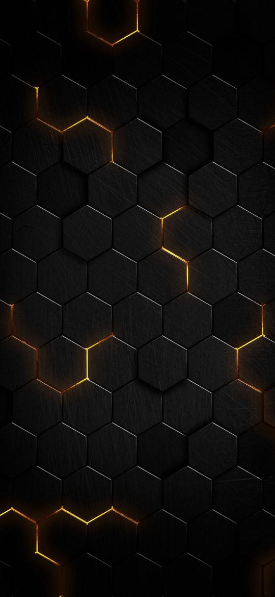 Glowing Hexagon Dark Texture - Related Anime Wallpapers wallpaper