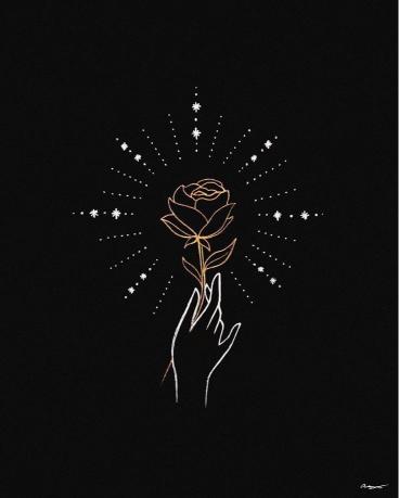 Golden Rose Hand Drawing