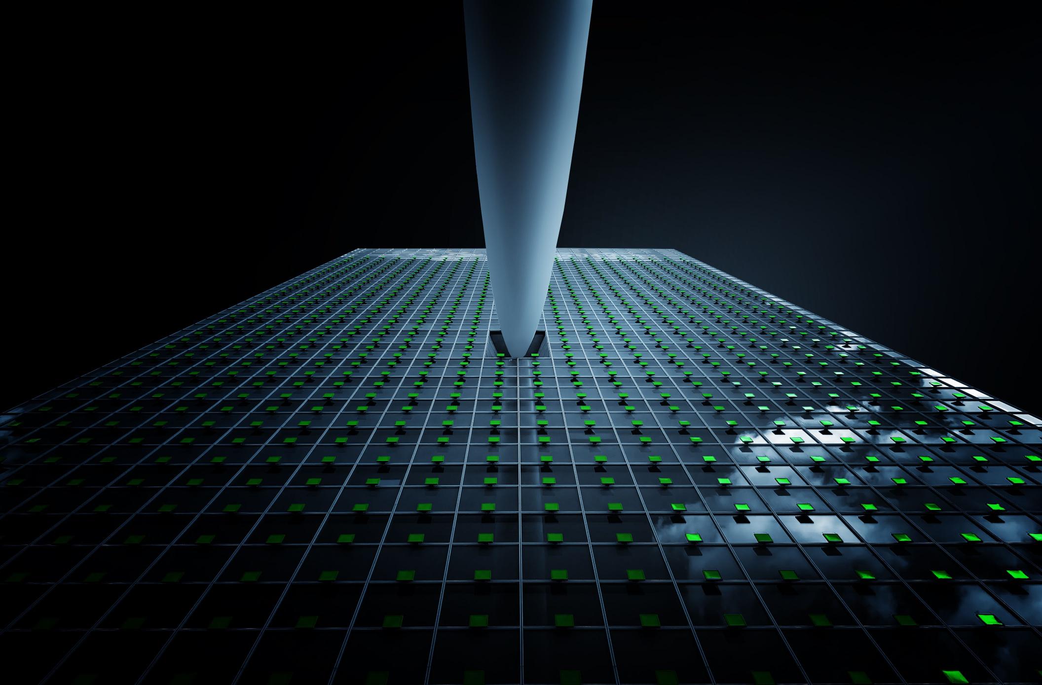 Green Grid Abstraction - Related Dark Wallpapers wallpaper