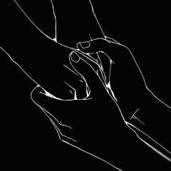 Hands Touching Outline - Related Dark Wallpapers wallpaper