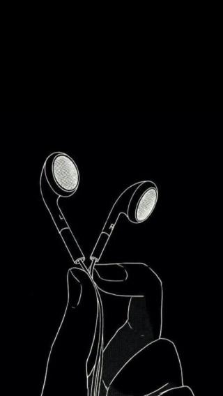 Headphones in Hand Sketch - Related Dark Wallpapers wallpaper