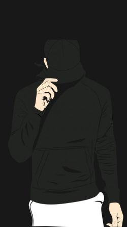 Hoodie Silhouette Minimalist Art - Related Dark Wallpapers wallpaper