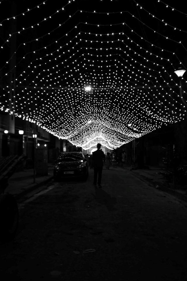 Illuminated Street at Night