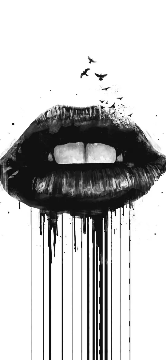 Ink Lips and Birds - Related Dope Wallpapers wallpaper