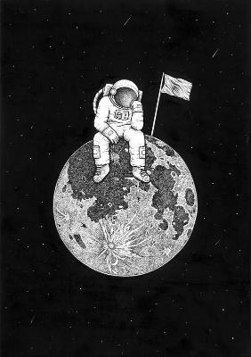 Lonely Lunar Astronaut - Related 4K Wallpapers wallpaper