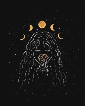 Lunar Woman and Flower - Related 4K Wallpapers wallpaper