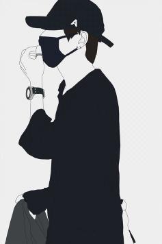 Masked Figure Illustration - Related Dark Wallpapers wallpaper