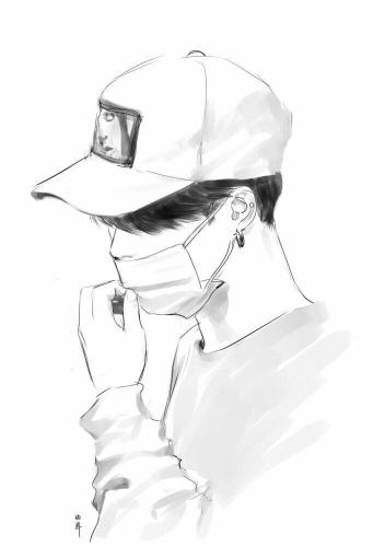 Masked Figure Sketch