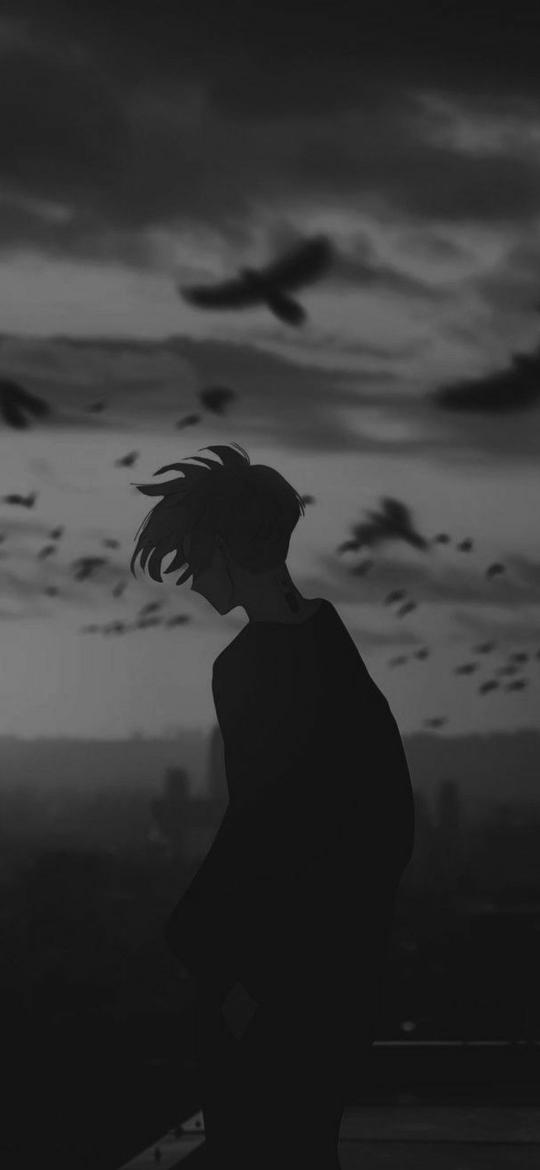 Melancholy Anime Silhouette - Related Anime Wallpapers wallpaper