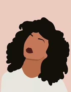 Minimalist Afro Woman Portrait - Related Dark Wallpapers wallpaper