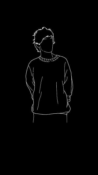 Minimalist Figure Line Art - Related Dark Wallpapers wallpaper