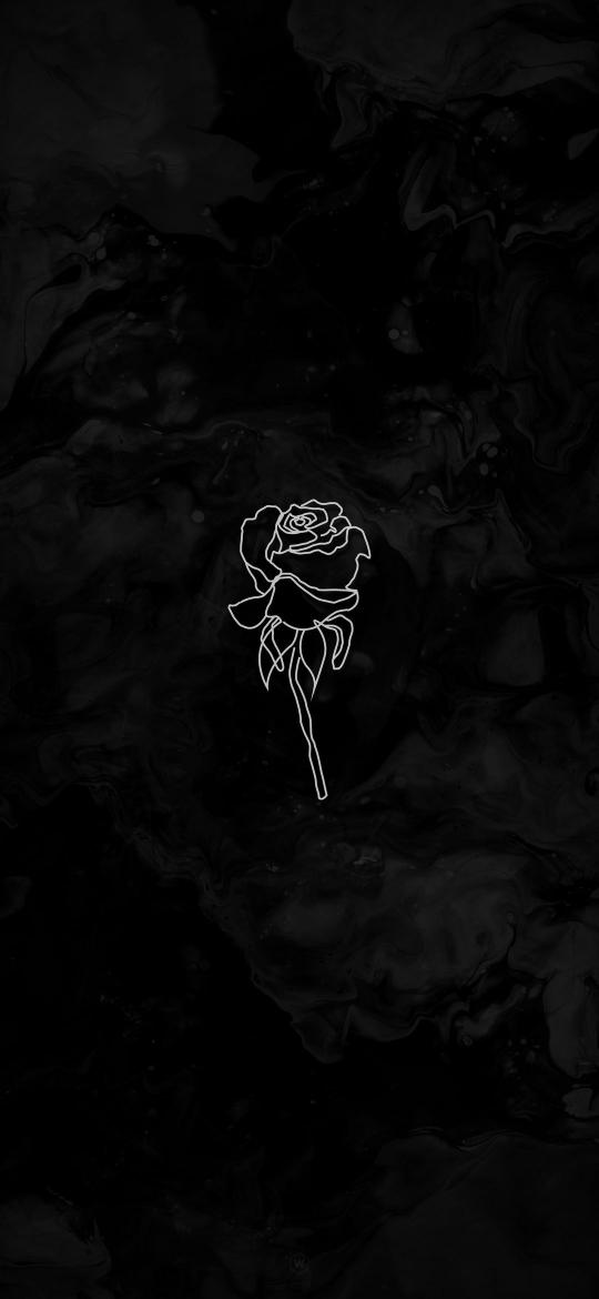 Minimalist Rose Outline - Related Dark Wallpapers wallpaper