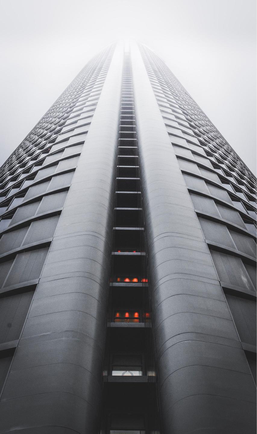 Misty Skyscraper Perspective - Related Dark Wallpapers wallpaper
