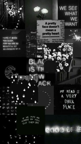 Monochrome Aesthetic Collage - Related Dark Wallpapers wallpaper