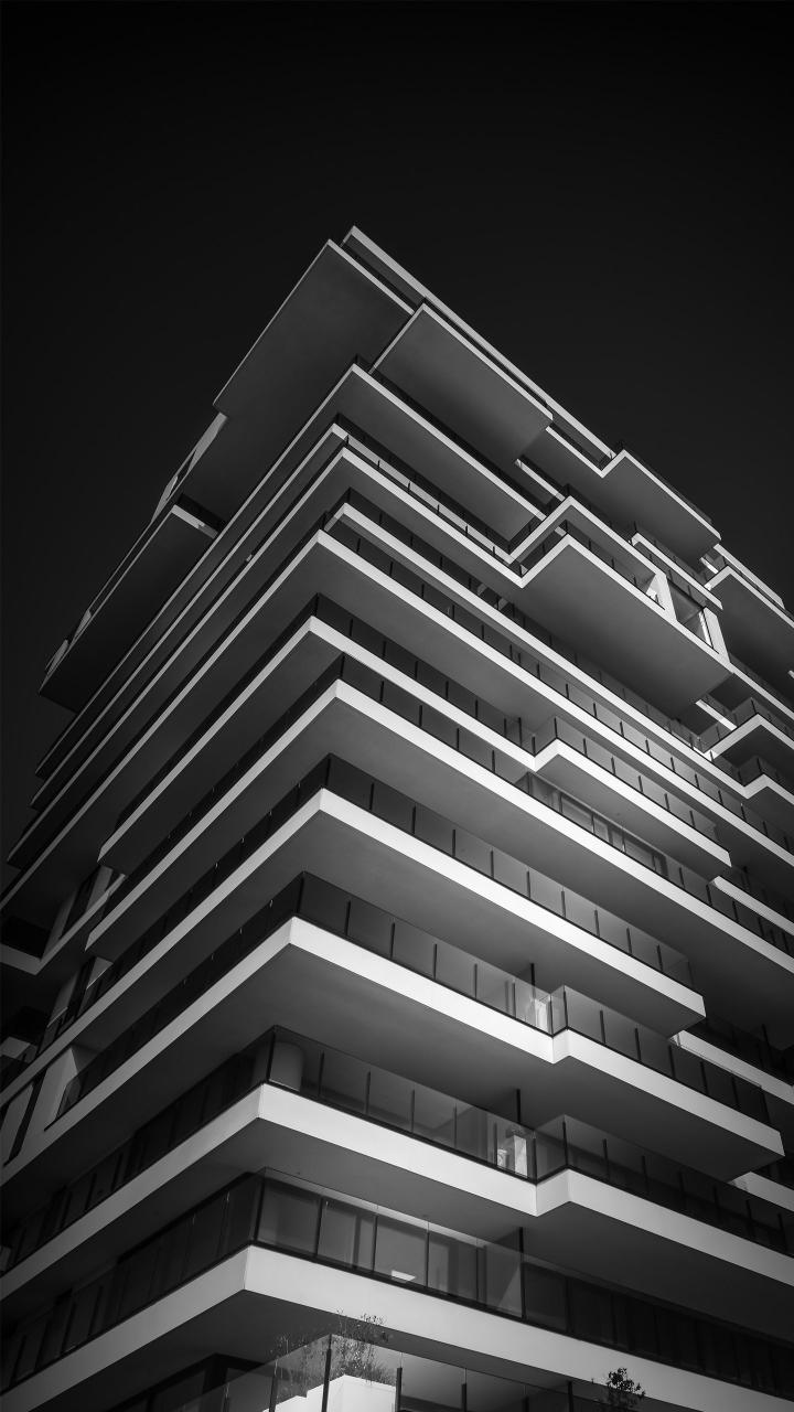 Monochrome Balcony Architecture - Related Dark Wallpapers wallpaper