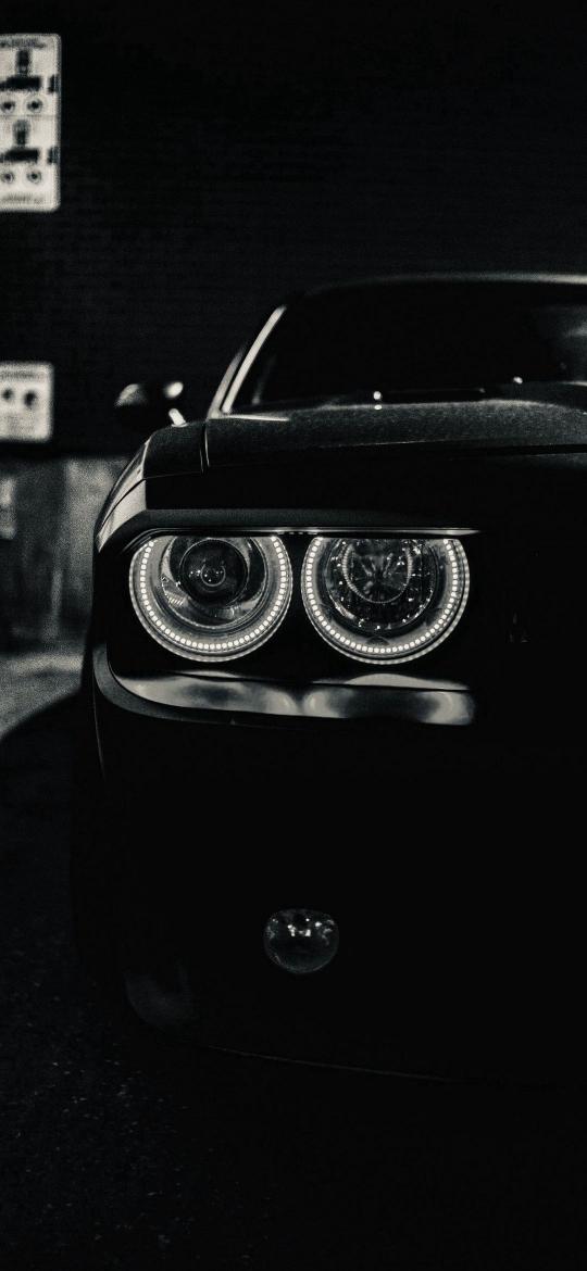 Monochrome Car Headlights - Related Dark Wallpapers wallpaper
